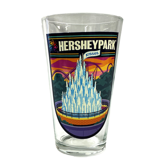 Hersheypark KISSES Fountain Pint Glass