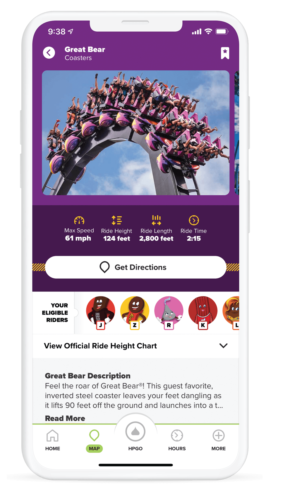 hersheypark app mockup